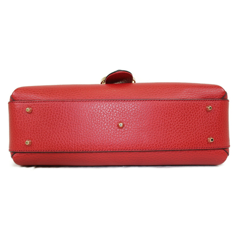 Gucci Interlocking GG Chain Shoulder Bag Red Leather Handbag - Picture 3 of 7
